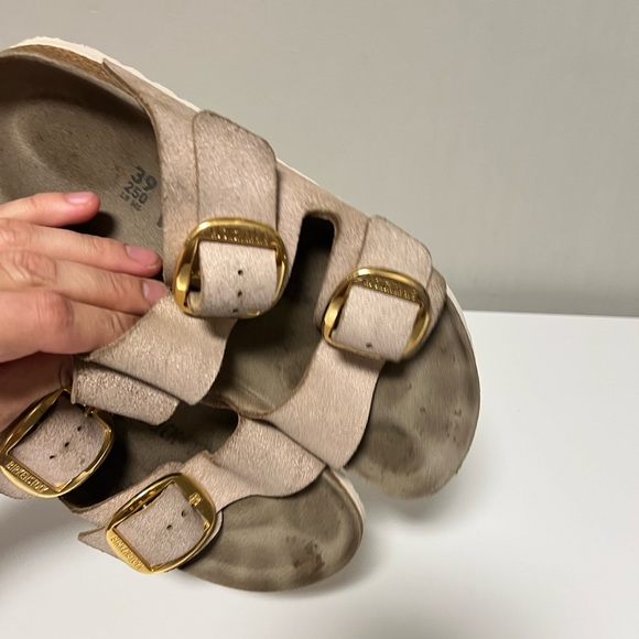 Birkenstock Arizona Slide Sandals, Leather Pink, Women's US 9 Narrow (EU 39) - Picture 5 of 13